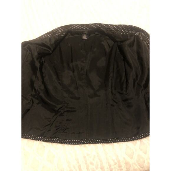 Spense Black Polka Dot Blazer Jacket with Pockets Buttons Closure Size Large - Picture 7 of 9
